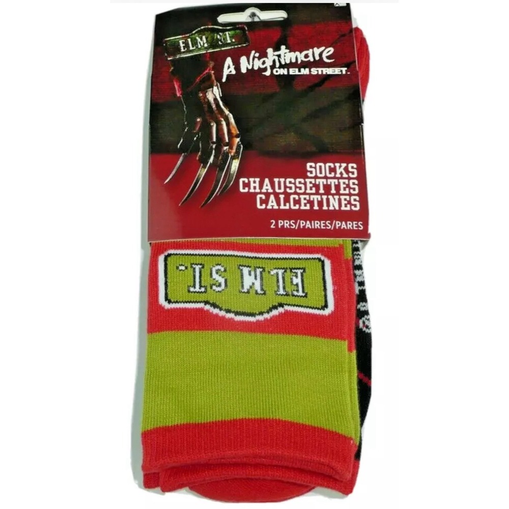 Modern Hero Nightmare On Elm Street Freddy Krueger mens Crew Socks 2 Pair Pack